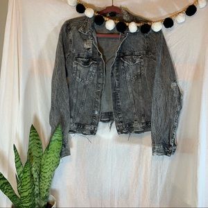 Distressed denim jacket